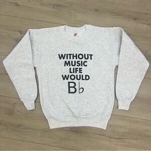 Music Theme Band Sweatshirt Youth Large Funny Pun B Flat Humor